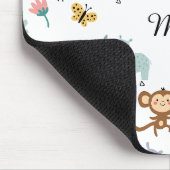 Cute Safari Jungle Animals Personalized Baby Name Mousepad (Ecke)