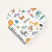 Cute Safari Jungle Animals Personalized Baby Name Notizblock (Vorderseite)