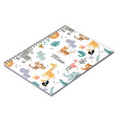 Cute Safari Jungle Animals Personalized Baby Name Notizblock (Linke Seite)