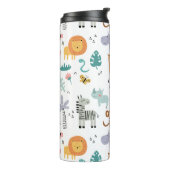 Cute Safari Jungle Animals Personalized Baby Name Thermosbecher (Nach links gedreht)