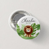 Cute Safari Lion Birthday Button (Vorne & Hinten)