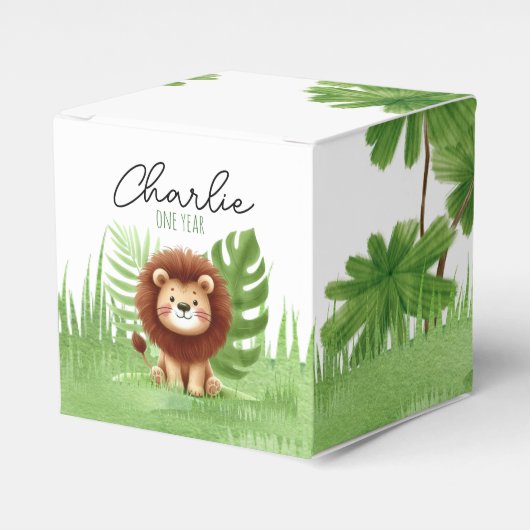 Cute Safari Lion Birthday Geschenkschachtel (Vorderseite)