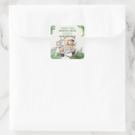 Cute Safari Wild Jungle Animal Party Favor Quadratischer Aufkleber