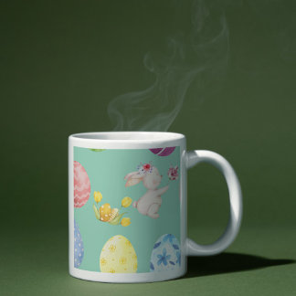 Cute Sage Green Watercolor Easter Bunny Kaffeetasse