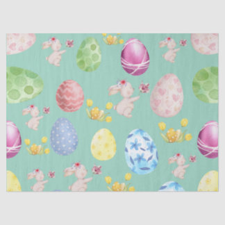Cute Sage Green Watercolor Easter Bunny Seidenpapier