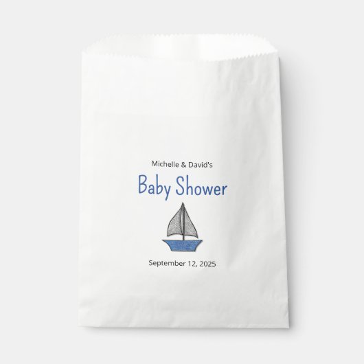 Cute Sailboat Nautical Baby Boy Couples Shower Geschenktütchen (Vorderseite)