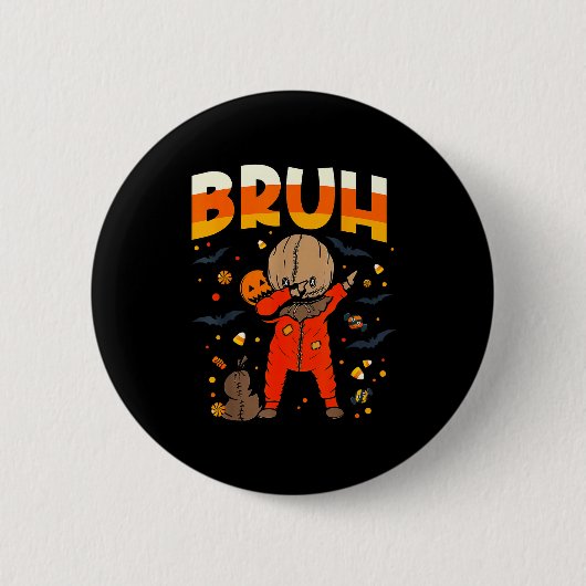 Cute Sam Dabbing Funny Bruh Halloween Costume 2025 Button (Vorderseite)