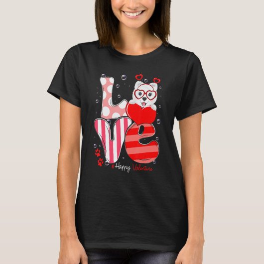 Cute Samoyed Dog Love Valentine Puppy T-Shirt (Vorderseite)