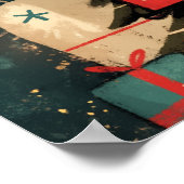 Cute Samoyed dog with Christmas Holiday Poster (Ecke)