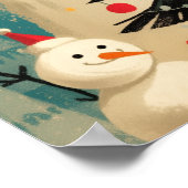 Cute Samoyed dog with Christmas Poster (Ecke)