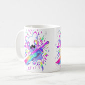 Cute Samurai Party Cat Edm Festival Rave Kaffeetasse (Vorderseite Links)