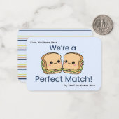 Cute Sandwich Valentine Classroom Flat Note Card  Mitteilungskarte (Vorderseite/Rückseite Beispiel)