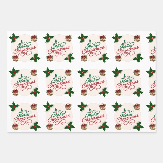 Cute Santa and Snowflake Pattern Christmas Wrappin Geschenkpapier Set (Vorderseite 3)