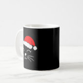 Cute Santa Cat Face Christmas Meow Kitty Pet Cat L Kaffeetasse (Vorderseite Links)