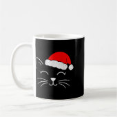 Cute Santa Cat Face Christmas Meow Kitty Pet Cat L Kaffeetasse (Links)