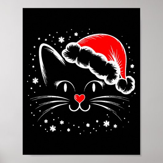 Cute Santa Cat Lover Christmas Men Women Kids Poster (Vorne)