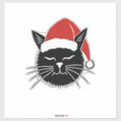 Cute Santa Cat Lover Christmas Men Women Kids T-Sh Aufkleber (Blatt)