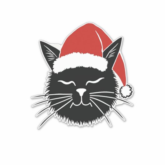 Cute Santa Cat Lover Christmas Men Women Kids T-Sh Aufkleber (Vorderseite)