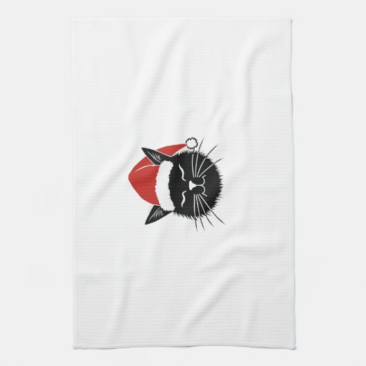 Cute Santa Cat Lover Christmas Men Women Kids T-Sh Geschirrtuch (Vertikal)