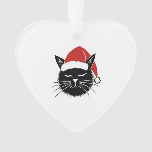 Cute Santa Cat Lover Christmas Men Women Kids T-Sh Ornament (Vorderseite)