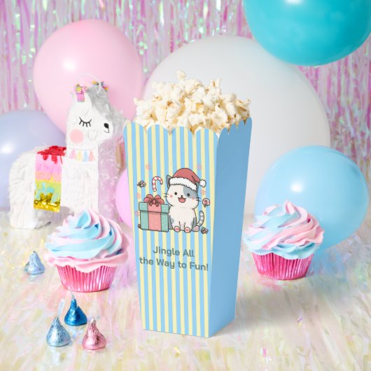 Cute Santa Cat with Gift Box Geschenkschachtel (Party)