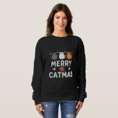 Cute Santa Cats Merry Catmas Festive Kitty Christm Sweatshirt (Vorne ganz)