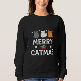 Cute Santa Cats Merry Catmas Festive Kitty Christm Sweatshirt