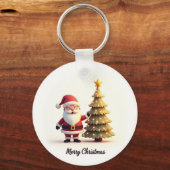 Cute Santa Christmas Keychain Schlüsselanhänger (Vorderseite)
