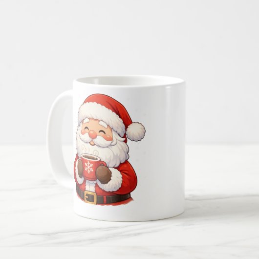 “Cute Santa Christmas Mug” Kaffeetasse (Vorderseite Links)