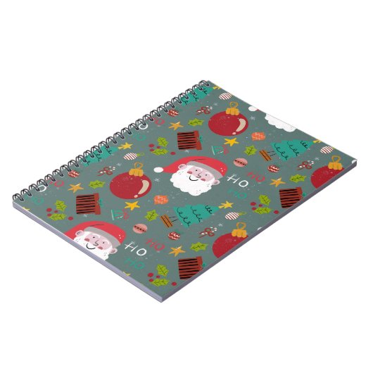 Cute Santa Christmas Notebook Notizblock (Linke Seite)