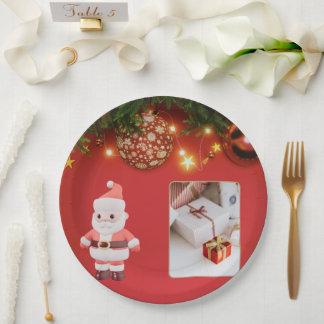Cute Santa Christmas Plate – Festive Holiday Gift  Pappteller