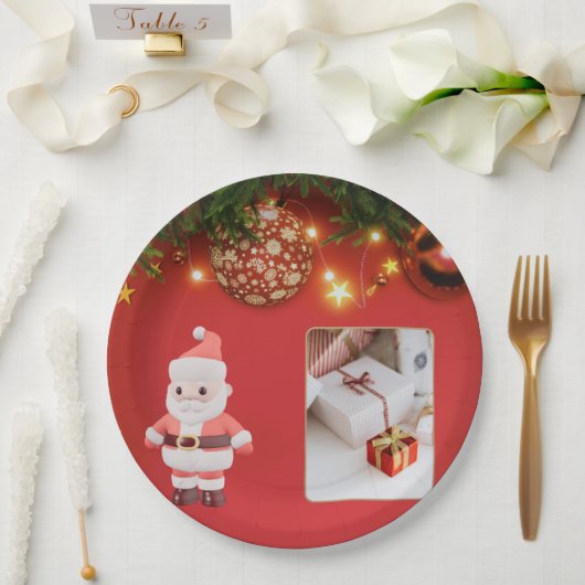 Cute Santa Christmas Plate – Festive Holiday Gift  Pappteller (Hochzeit)
