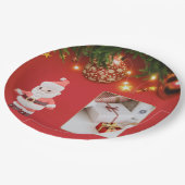 Cute Santa Christmas Plate – Festive Holiday Gift  Pappteller (Schrägansicht)