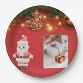 Cute Santa Christmas Plate – Festive Holiday Gift  Pappteller (Vorderseite)