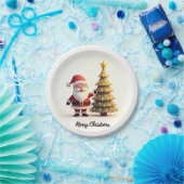 Cute Santa Christmas Plates Pappteller (Party)