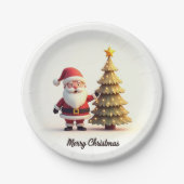 Cute Santa Christmas Plates Pappteller (Vorderseite)
