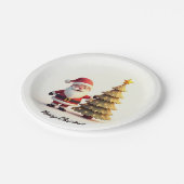 Cute Santa Christmas Plates Pappteller (Schrägansicht)