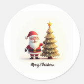 Cute Santa Christmas Sticker (Vorderseite)