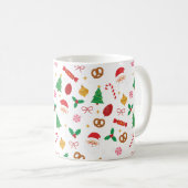 Cute Santa & Christmas Treats Pattern Mug Kaffeetasse (VorderseiteRechts)