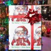 Cute Santa Claus Add Child's Name Christmas Roll Geschenkpapier