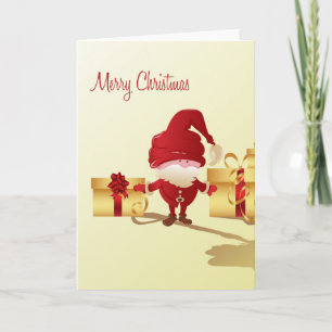 Cute Santa Claus and Gifts Blank Card Feiertagskarte