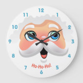 Cute Santa Claus Cartoon Runde Wanduhr (Vorderseite)