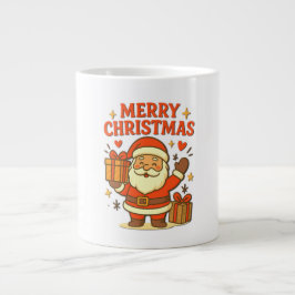  Cute Santa Claus Christmas Art –  Merry Christmas Jumbo-Tasse