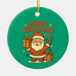 Cute Santa Claus Christmas Art – Merry Christmas Keramik Ornament