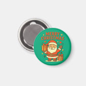 Cute Santa Claus Christmas Art – Merry Christmas Magnet (Vorderseite/Rückseite)