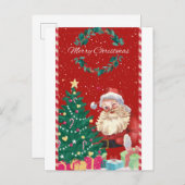 🎄 Cute Santa Claus Christmas Illustration – Festi Postkarte (Vorne/Hinten)