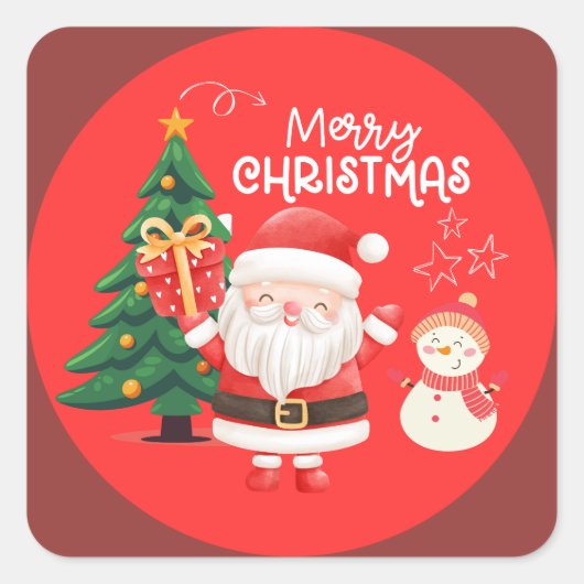 Cute Santa Claus Christmas Sticker (Vorderseite)