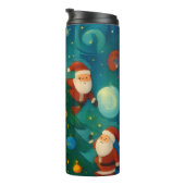 Cute Santa Claus Christmas Tree Illustration Thermosbecher (Nach rechts gedreht)