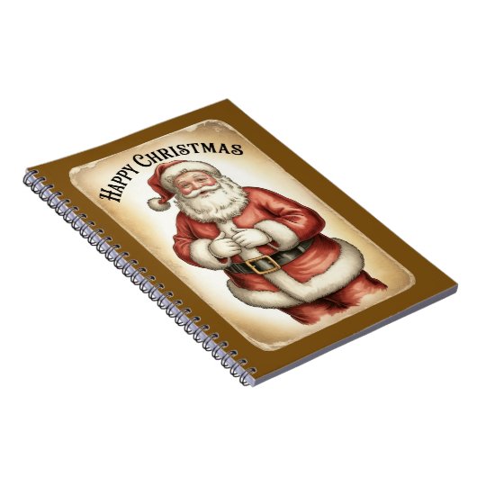 Cute Santa Claus Christmas Writing Book Notizblock (Rechte Seite)