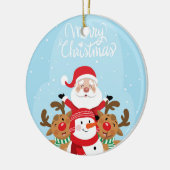 Cute Santa Claus, deer and snowman Keramik Ornament (Links)
